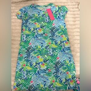 NWTs: Lilly Pulitzer Blue and Green Jungle Print dress cotton